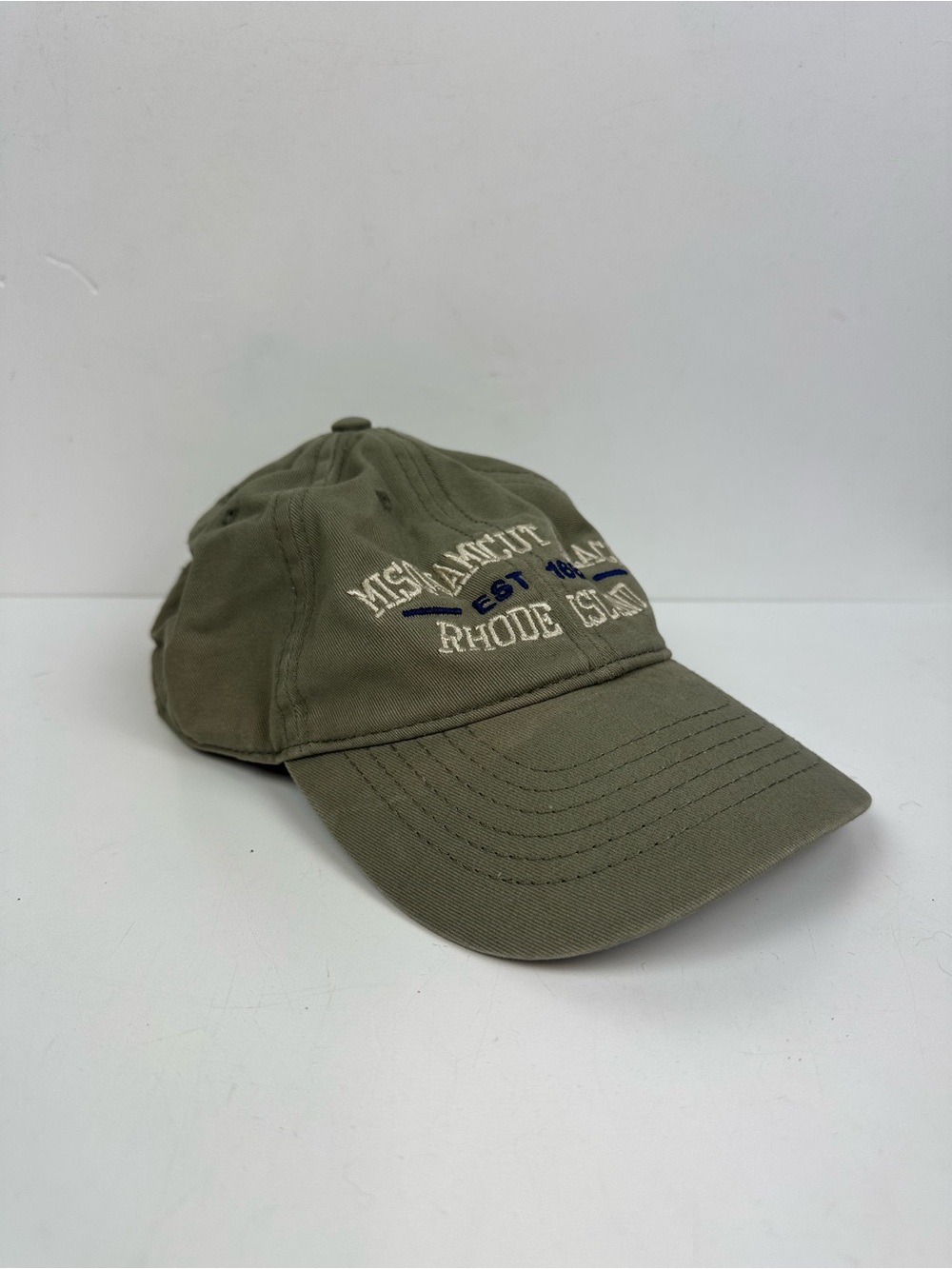 Rhode Island Misquamicut Beach Olive Embroidered Baseball Cap